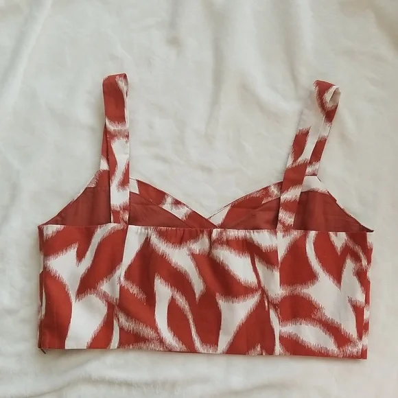 Banana Republic womens linen blend cropped crossover tank sz 18 - Picture 5 of 7